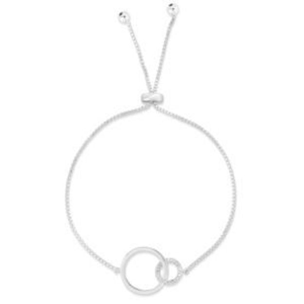 Picture of Diamond Circle Bolo Bracelet Silver