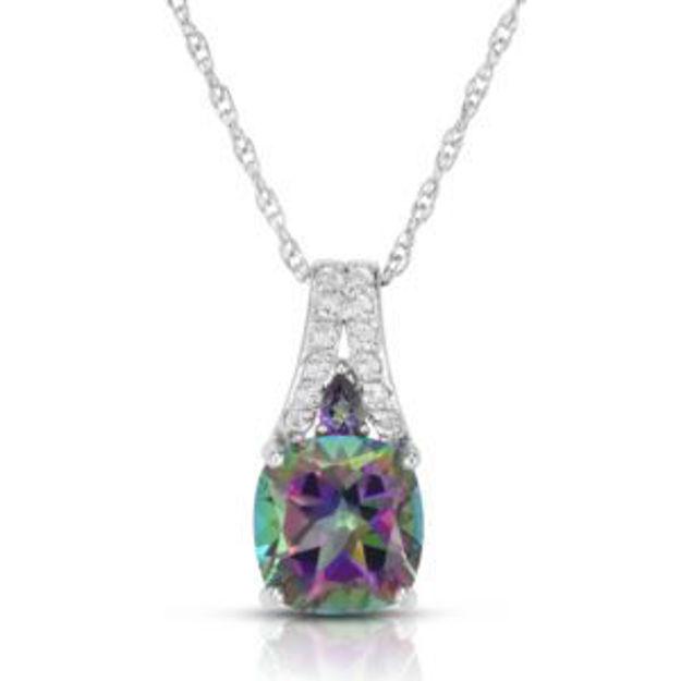 Picture of Cushion Cut Mystic & White Topaz Necklace