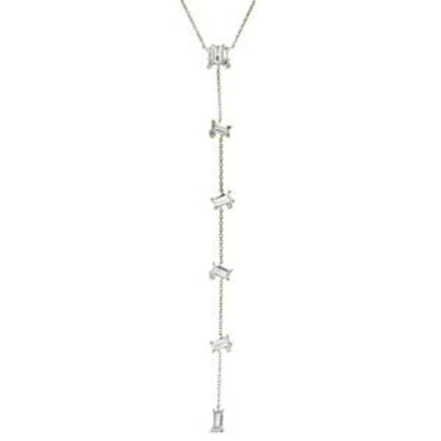 Picture of White Topaz "Y" Necklace Silver