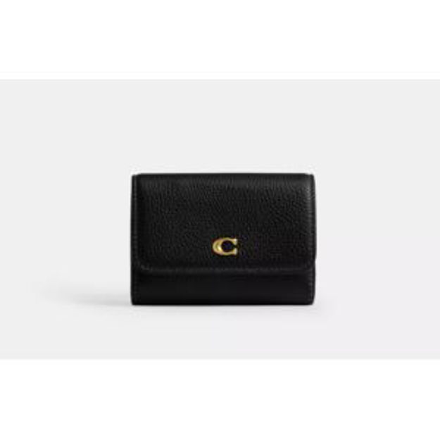 Picture of Pebbled Leather Essential Flap Card Case - Black