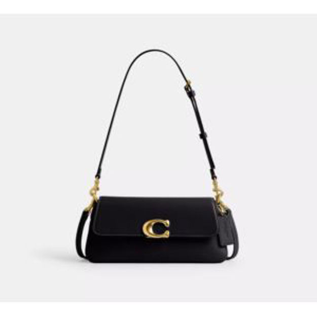 Picture of Refined Calf Leather Jet Shoulder Bag - Black