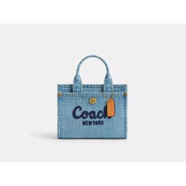 Picture of Denim Cargo Tote Bag 20 - Brass/Indigo