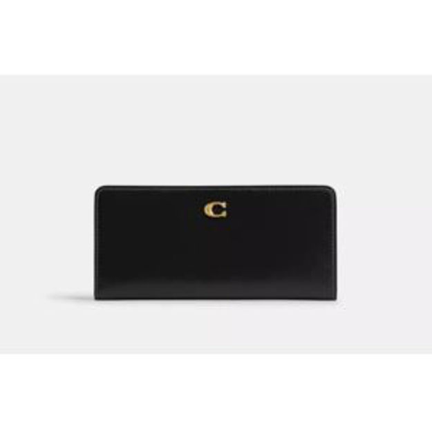 Picture of Leather Essential Skinny Wallet - Black