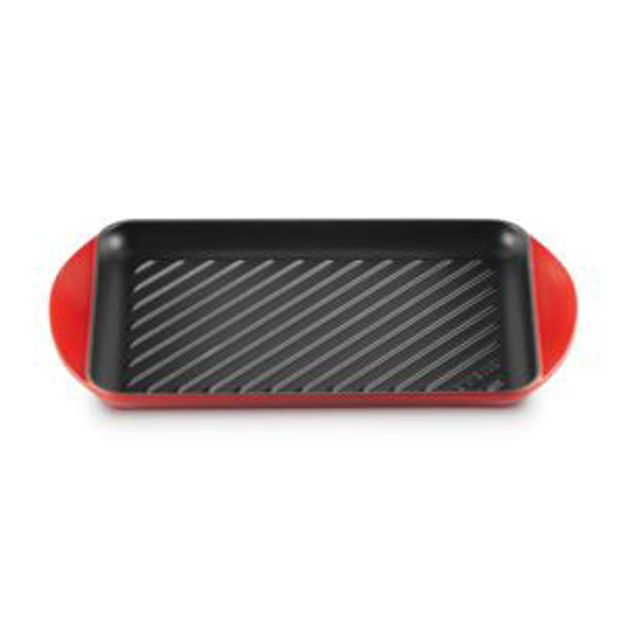 Picture of 12.5" Traditional Cast  Iron Rectangular Skinny Grill Cerise