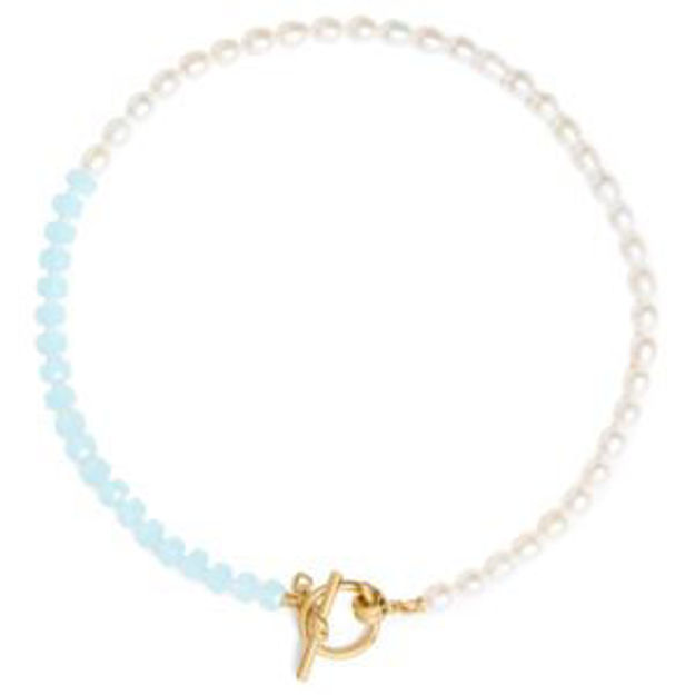 Picture of Ropes & Knots Toggle Necklace - Cream/Blue