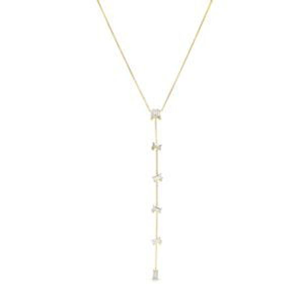 Picture of White Topaz "Y" Necklace Gold