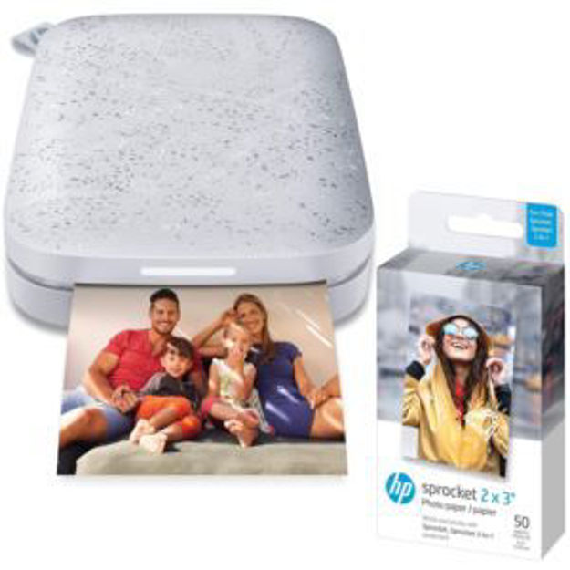 Picture of Sprocket Portable 2x3" Instant Photo Printer (Luna Pearl) & 50-Pack Zink Paper