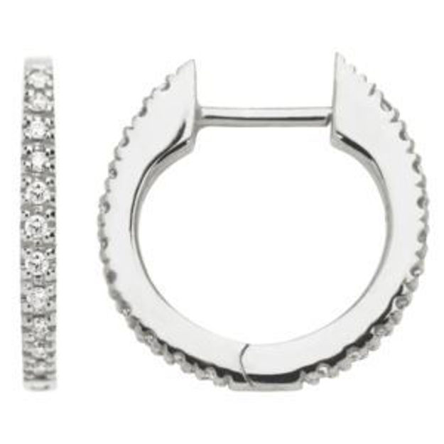 Picture of Diamond Huggie Earrings Silver