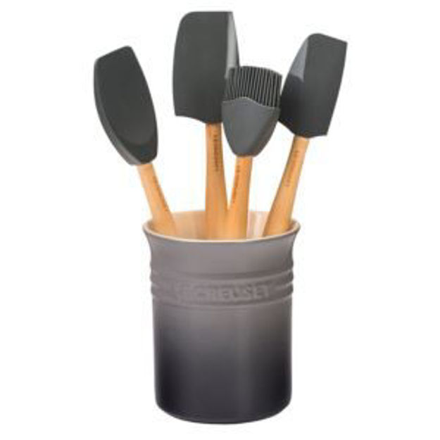 Picture of 5pc Craft Series Silicone Utensil Set w/ Crock Oyster