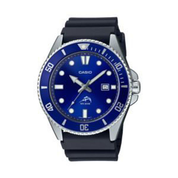 Picture of Mens Diver Inspired Black Resin Watch Blue Dial
