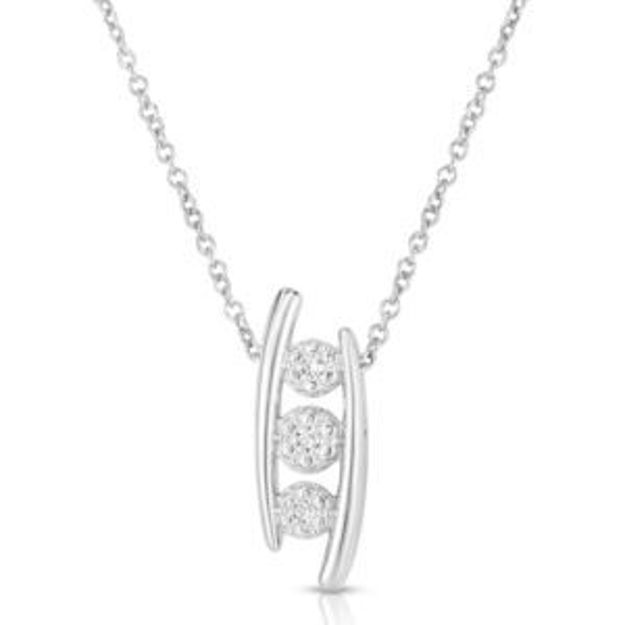 Picture of Diamond Ladder Pendant Necklace Silver