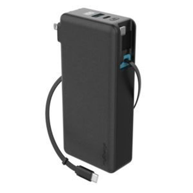 Picture of RetractaCharger 20K Power Bank w/ 2 Retractable Cables & Wall Plug
