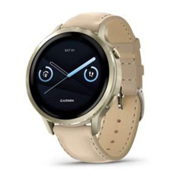 Picture of Venu 4 - 41 mm- Lunar Gold w/ Bone Silicone Band & Light Sand Leather Band
