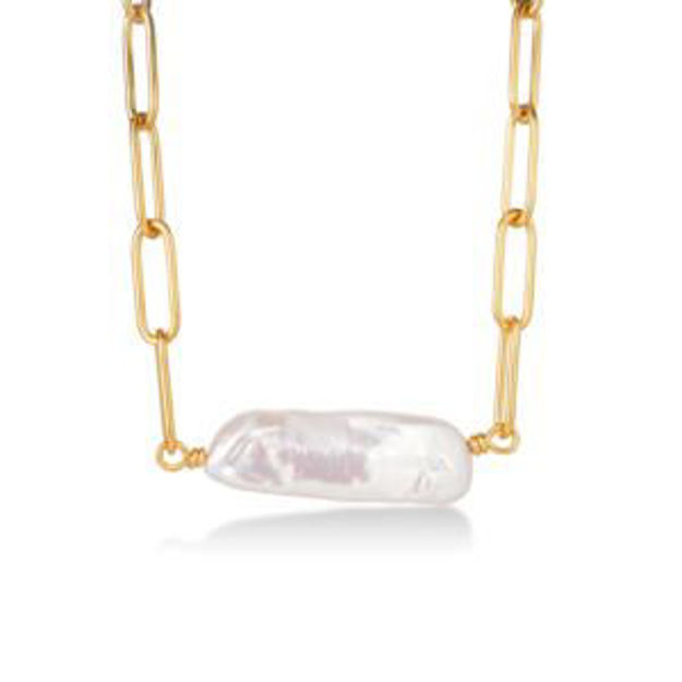 Picture of Iridescent Pearl Necklace Gold