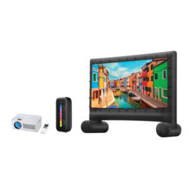 Picture of Pop-Up Movie Theater Kit with Projector, Inflatable Screen, and Bluetooth Speaker