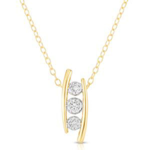 Picture of Diamond Ladder Pendant Necklace Gold