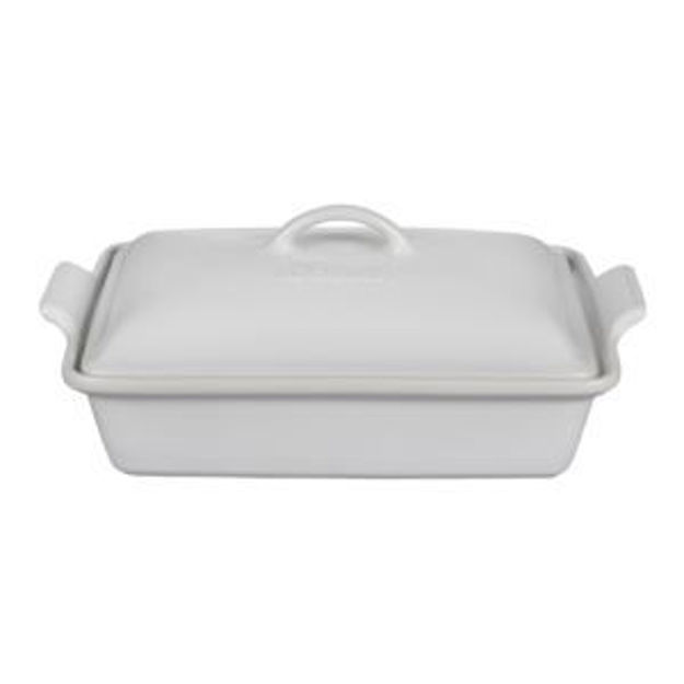Picture of 4.5qt Heritage Stoneware Deep Covered Baker White
