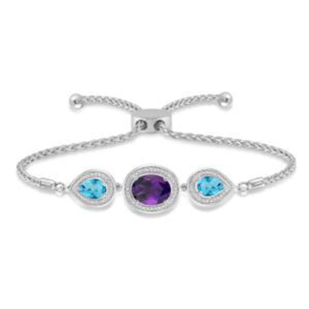 Picture of Amethyst and Blue Topaz Bolo Bracelet