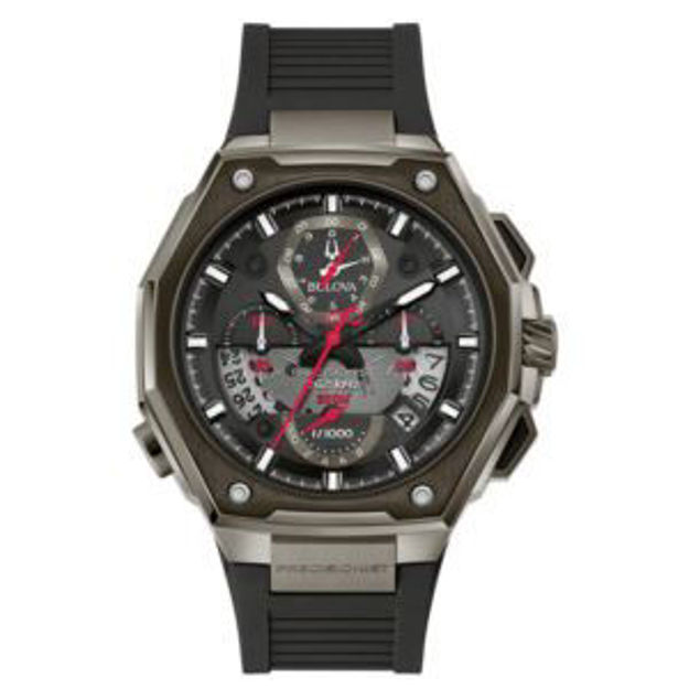 Picture of Mens Precisionist Chronograph Black Rubber Watch Black Dial