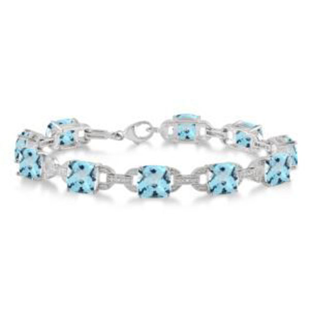 Picture of Blue Topaz & Diamond Bracelet