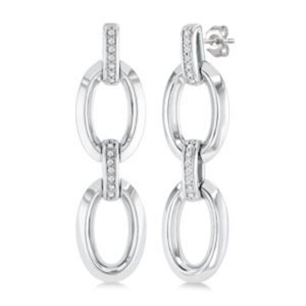 Picture of Diamond Oval Link Drop Earrings
