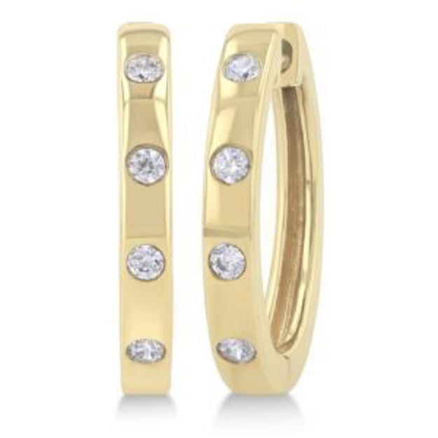 Picture of Diamond Hoop Earrings Gold