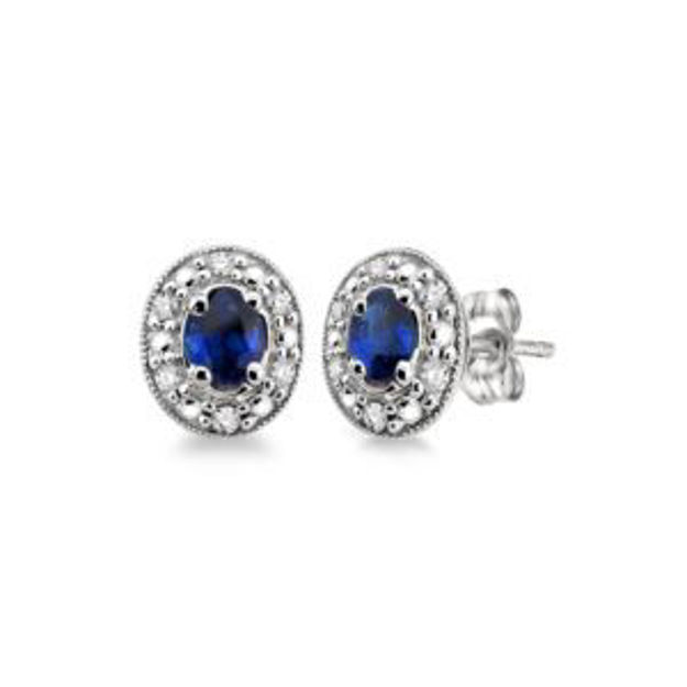 Picture of Diamond & Sapphire Earrings