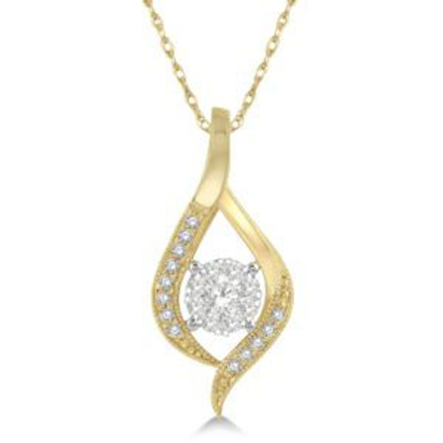 Picture of 14k Yellow Gold .20twt Diamond Pendant Necklace