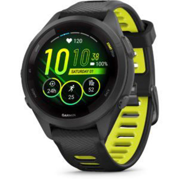 Picture of Forerunner 265S Black Bezel and 42mm Case with Black Silicone Band