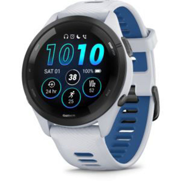 Picture of Forerunner 265 Black Bezel and 46mm Whitestone Case with Whitestone Silicone Band