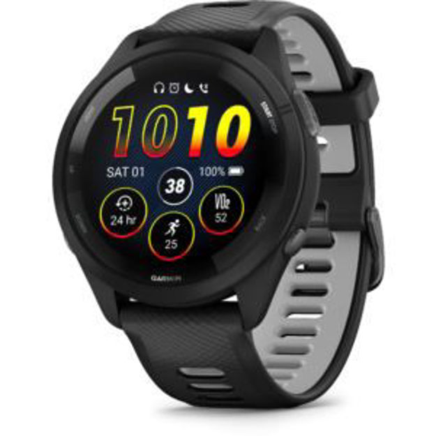 Picture of Forerunner 265 Black Bezel and 46mm Case with Black Silicone Band