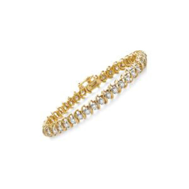 Picture of Round S Cut Link 1.50twt Diamond & Yellow Gold Bracelet