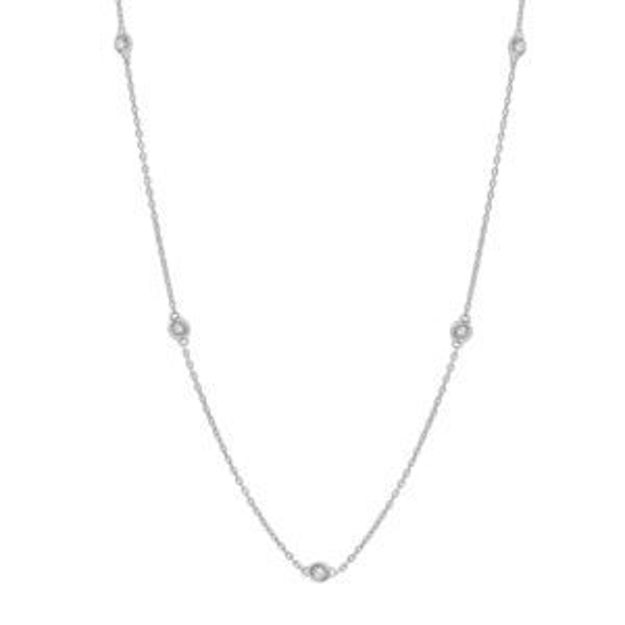 Picture of 14k White Gold Diamonds By The Yard Necklace .50twt