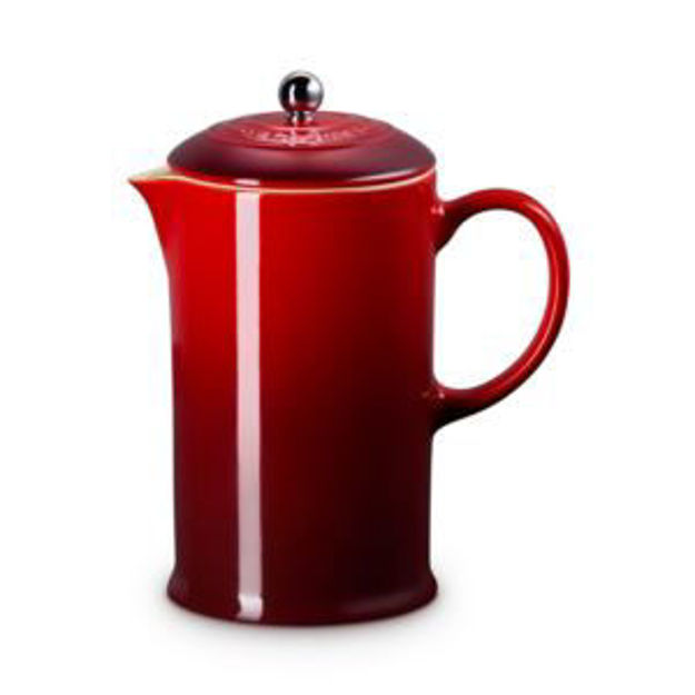 Picture of 1.1qt Stoneware French Press w/ Stainless Steel Knob Cerise