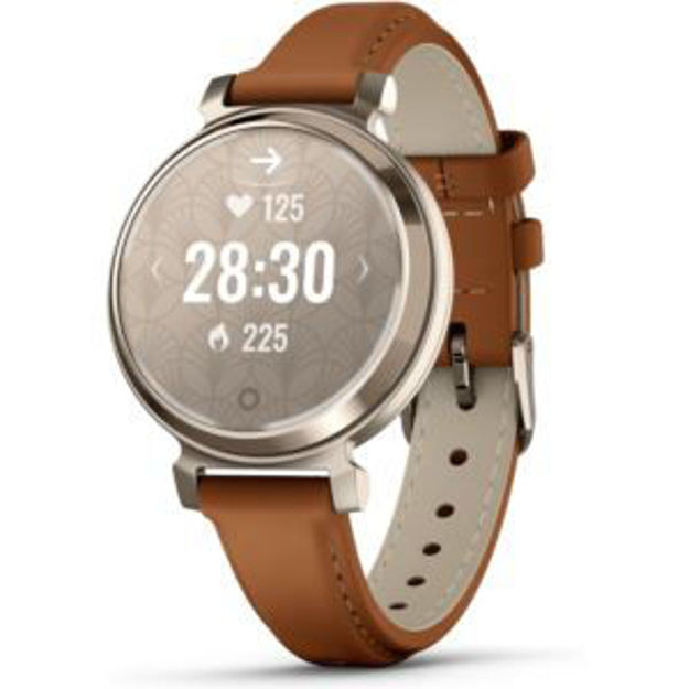 Picture of Garmin Lily 2 Classic Smartwatch, Cream Gold with Tan Leather Band