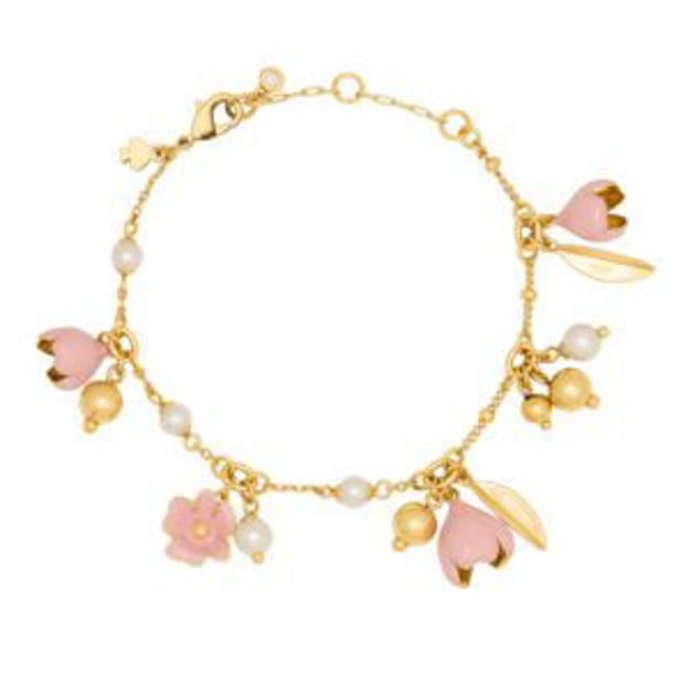 Picture of Golden Bloom Scatter Bracelet - Pink/Gold