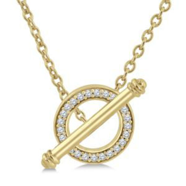 Picture of 10k Circle Diamond Toggle Necklace Gold