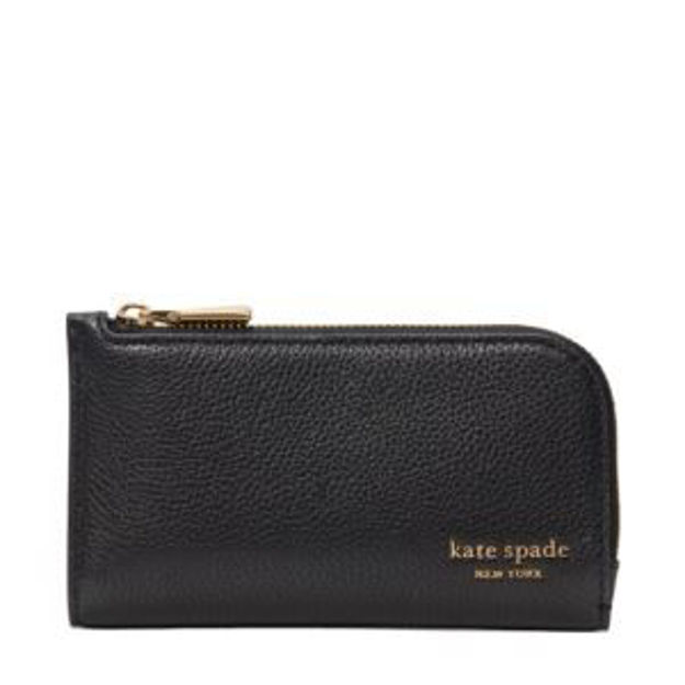 Picture of Pebbled Leather Devin Small Slim Bifold Wallet - Black