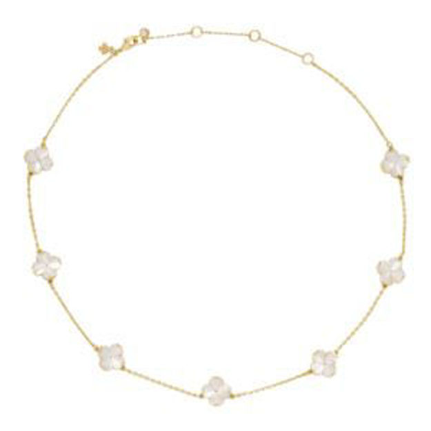 Picture of Spade Flower Scatter Necklace - Mother Of Pearl