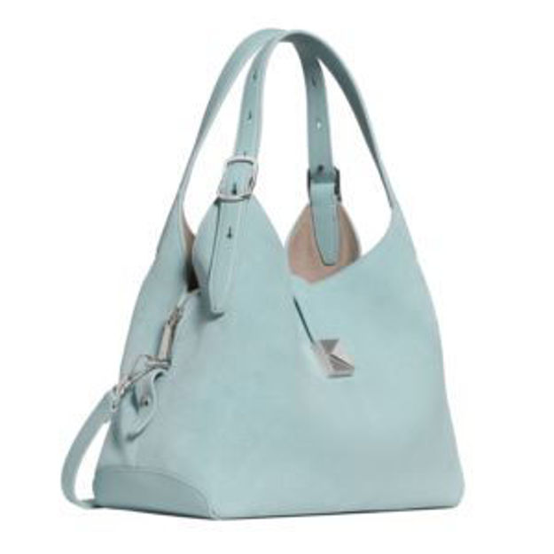 Picture of Deco Suede & Leather Medium Crossbody Tote - English Sea