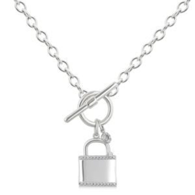Picture of Lock & Key Toggle Diamond Necklace