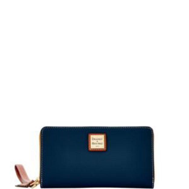 Picture of Pebble Grain Large Zip Around Wristlet