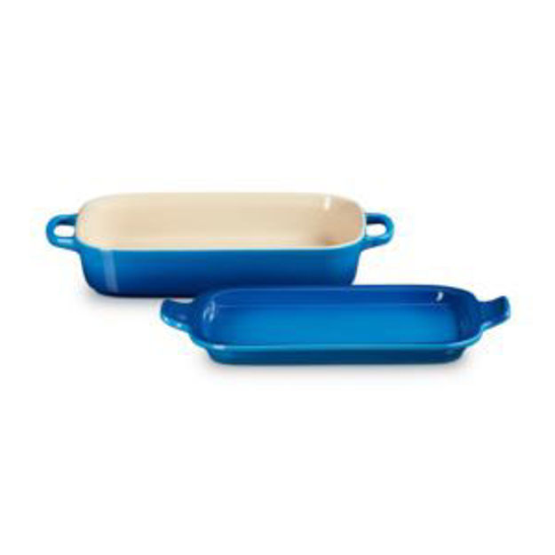 Picture of 2.75qt Stoneware Rectangular Dish w/ Platter Lid Marseille