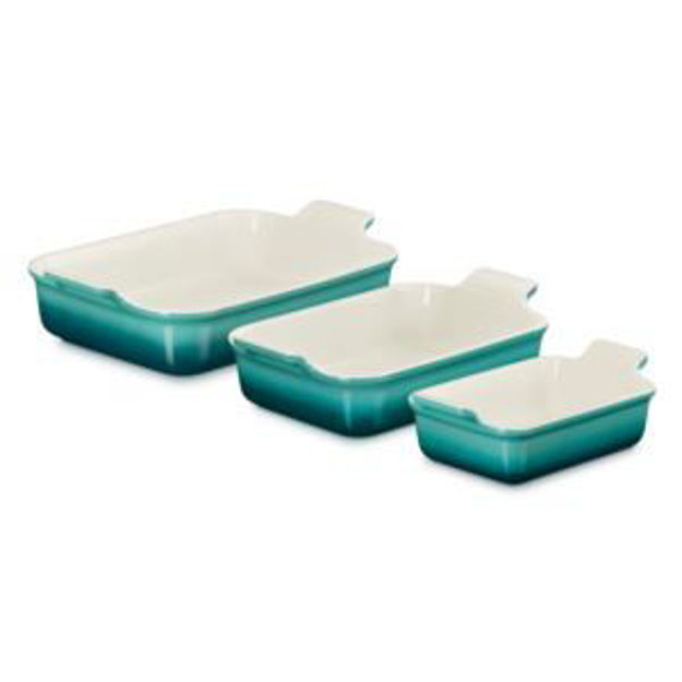 Picture of 3pc Heritage Stoneware Rectangular Baking Dish Set Riviera