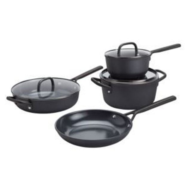 Picture of Milano 7pc Aluminum Ceramic Cookware Set Black