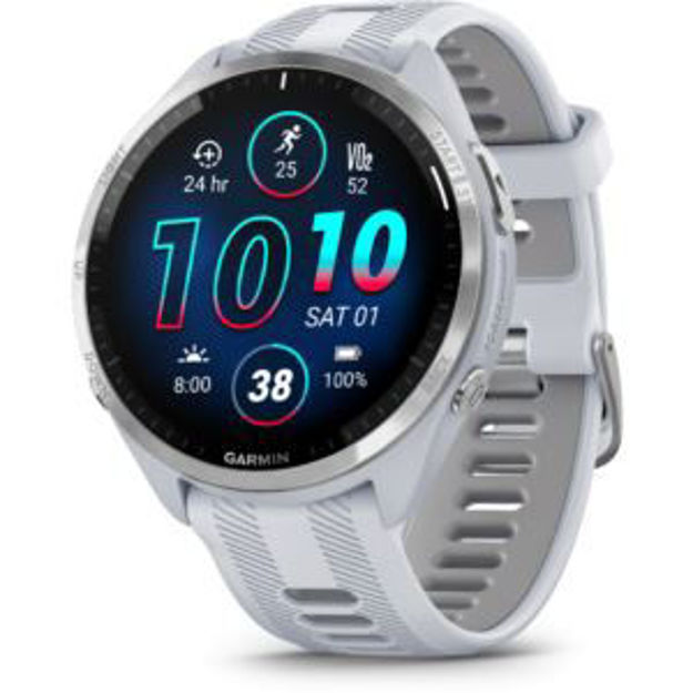 Picture of Forerunner 965  Carbon Gray DLC Titanium Bezel with Whitestone Case and Whitestone Silicone Band