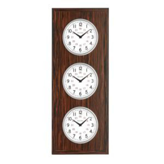 Picture of Reception 3 Dial Wood Wall Clock