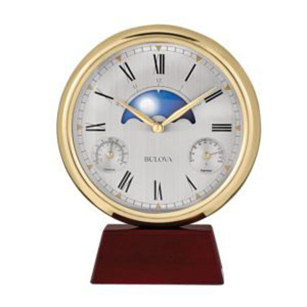 Picture of The Pinnacle Oak Gold Table Clock