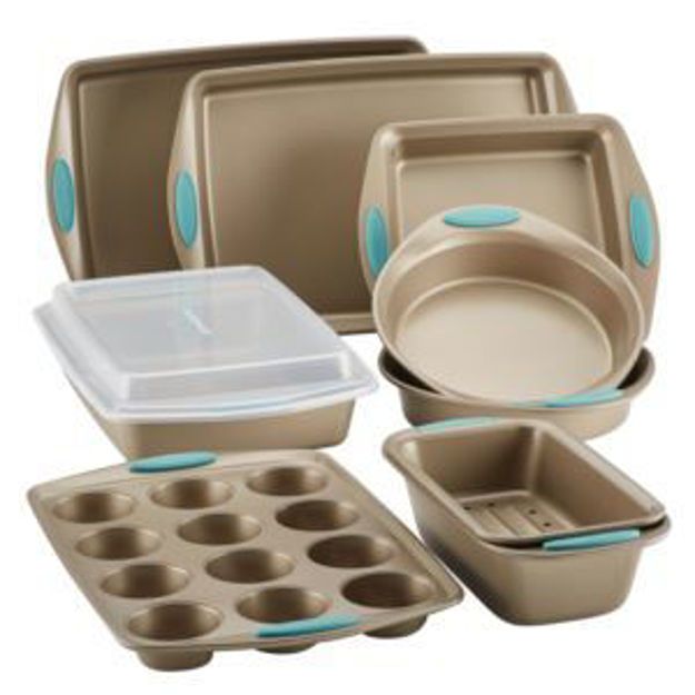 Picture of Cucina 10pc Nonstick Bakeware Set w/ Grips Agave Blue