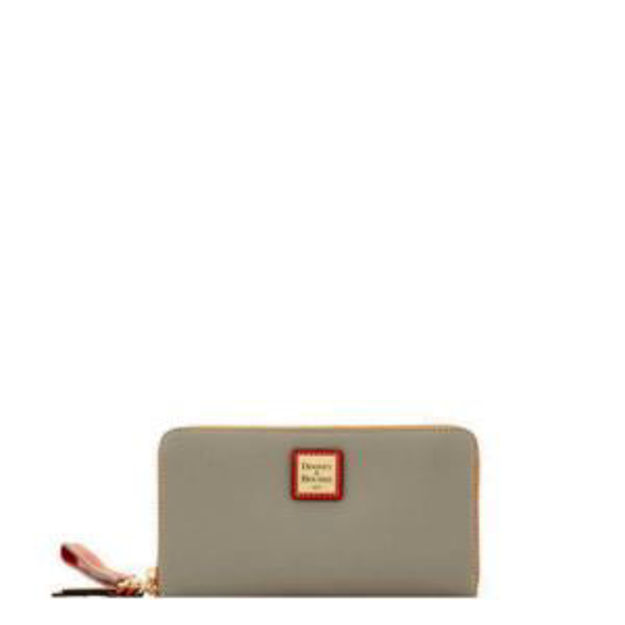 Picture of Pebble Grain Large Zip Around Wristlet